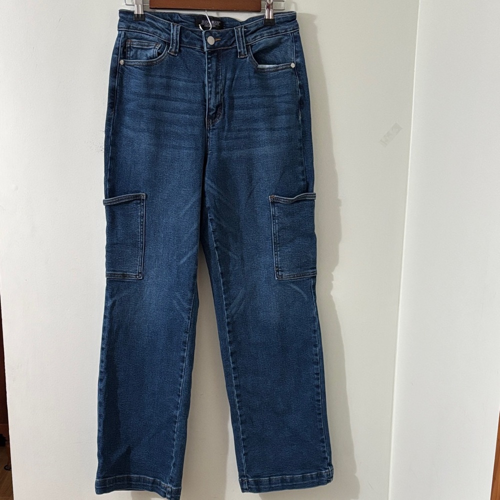 Judy Blue High Rise Dark Blue Cargo Jeans Size 9/29